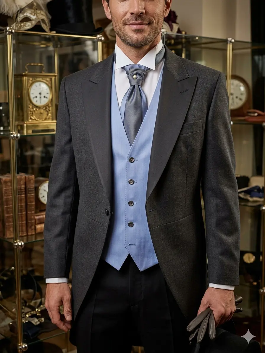 Jaquette avec gilet bleu ciel